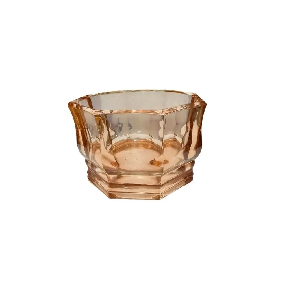 Cambridge Pink Depression Glass Octagonal Bowl Candy Dish Vintage